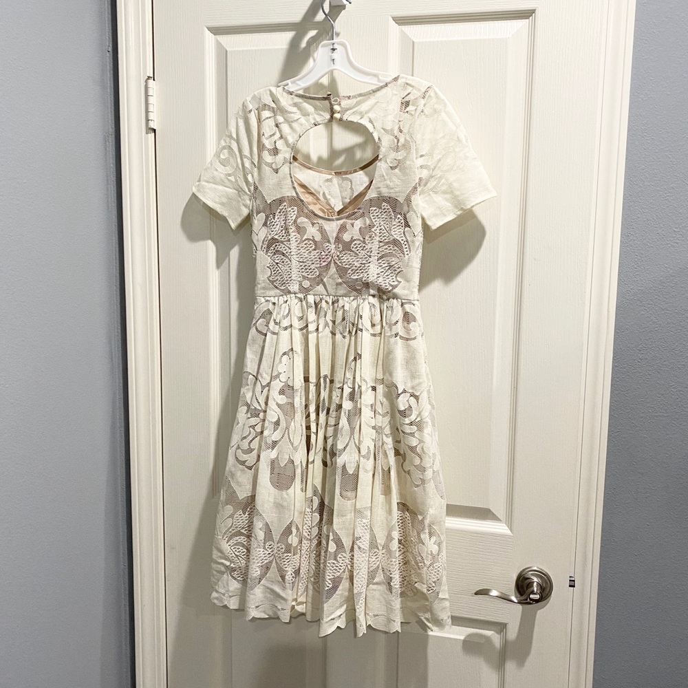 Anthropologie Tracy Reese Lace Cream Dress - Picture 5 of 8